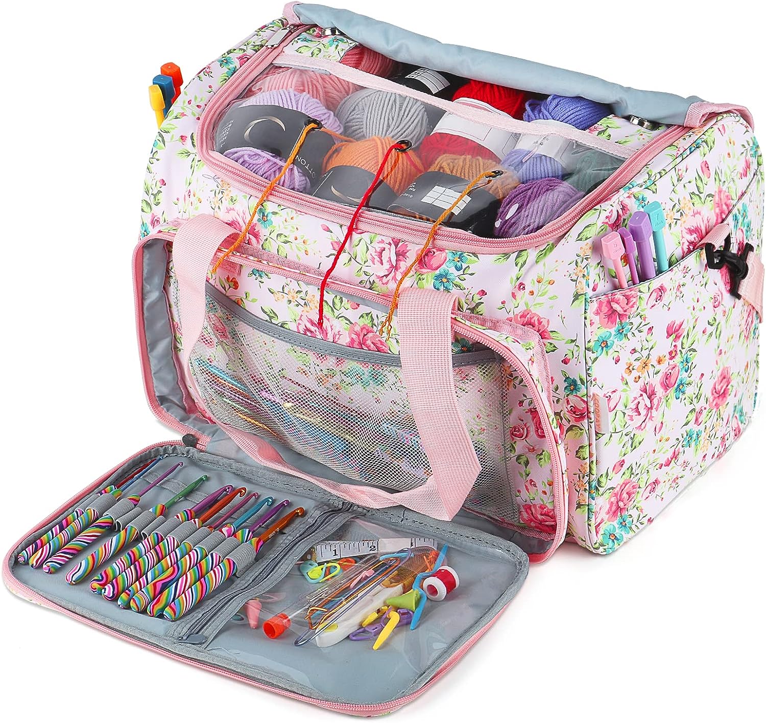 Blushbees® Large Knitting Bag - Yarn Storage Organizer