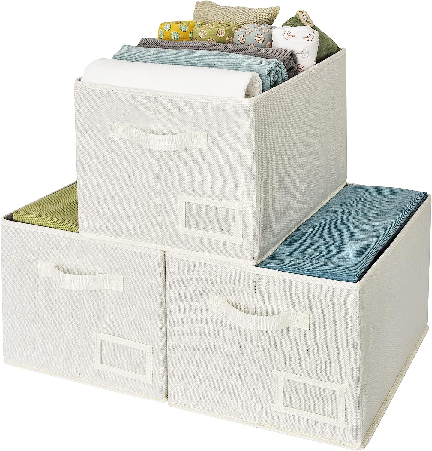 Blushbees® Collapsible Closet Storage Bins - White/Gray, 3-Pack