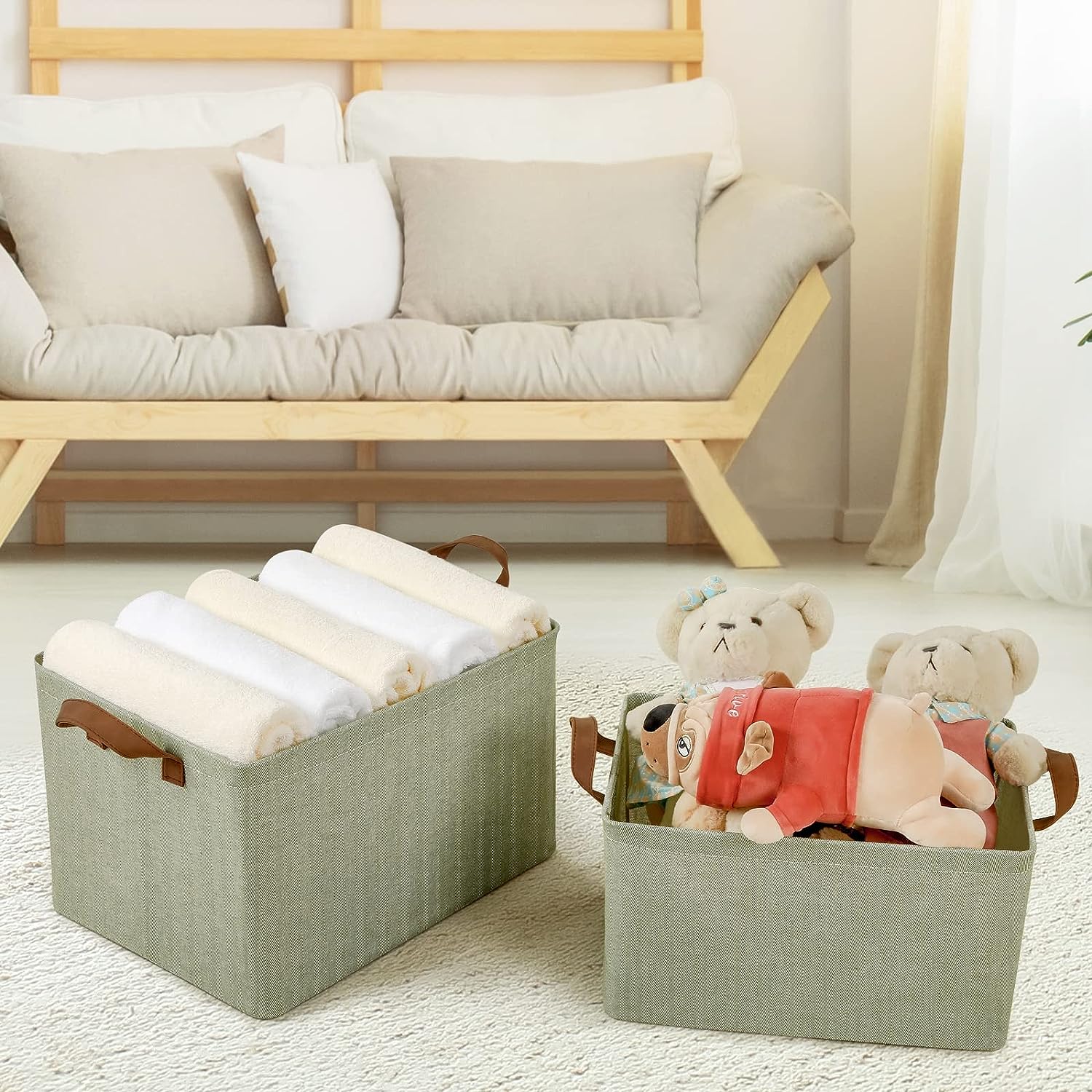 Blushbees® HOME EXTRA LARGE Storage Baskets - 2-Pack, Green (TP05E)