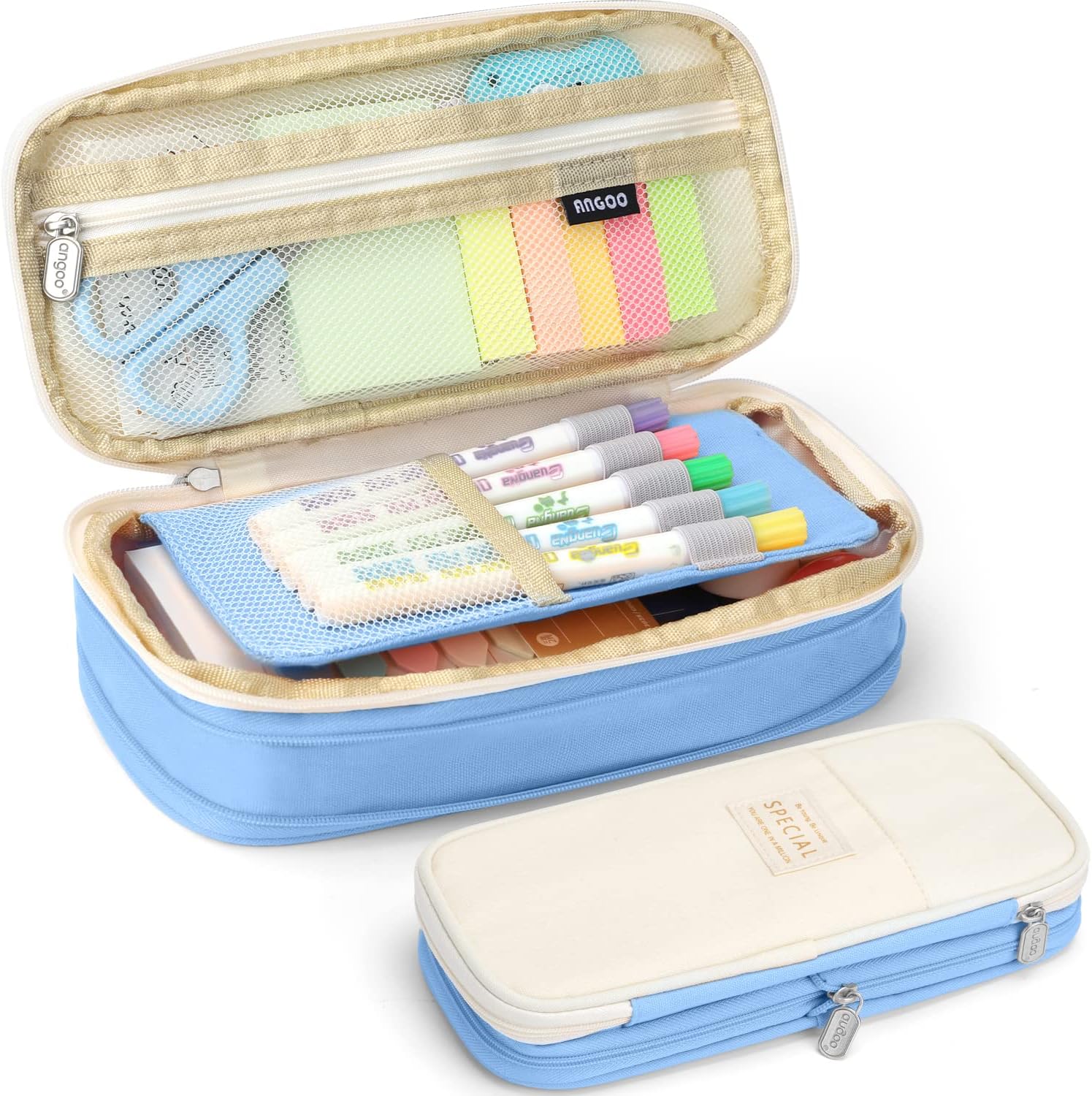 Blushbees® Large Capacity Pencil Pen Case - Light Blue