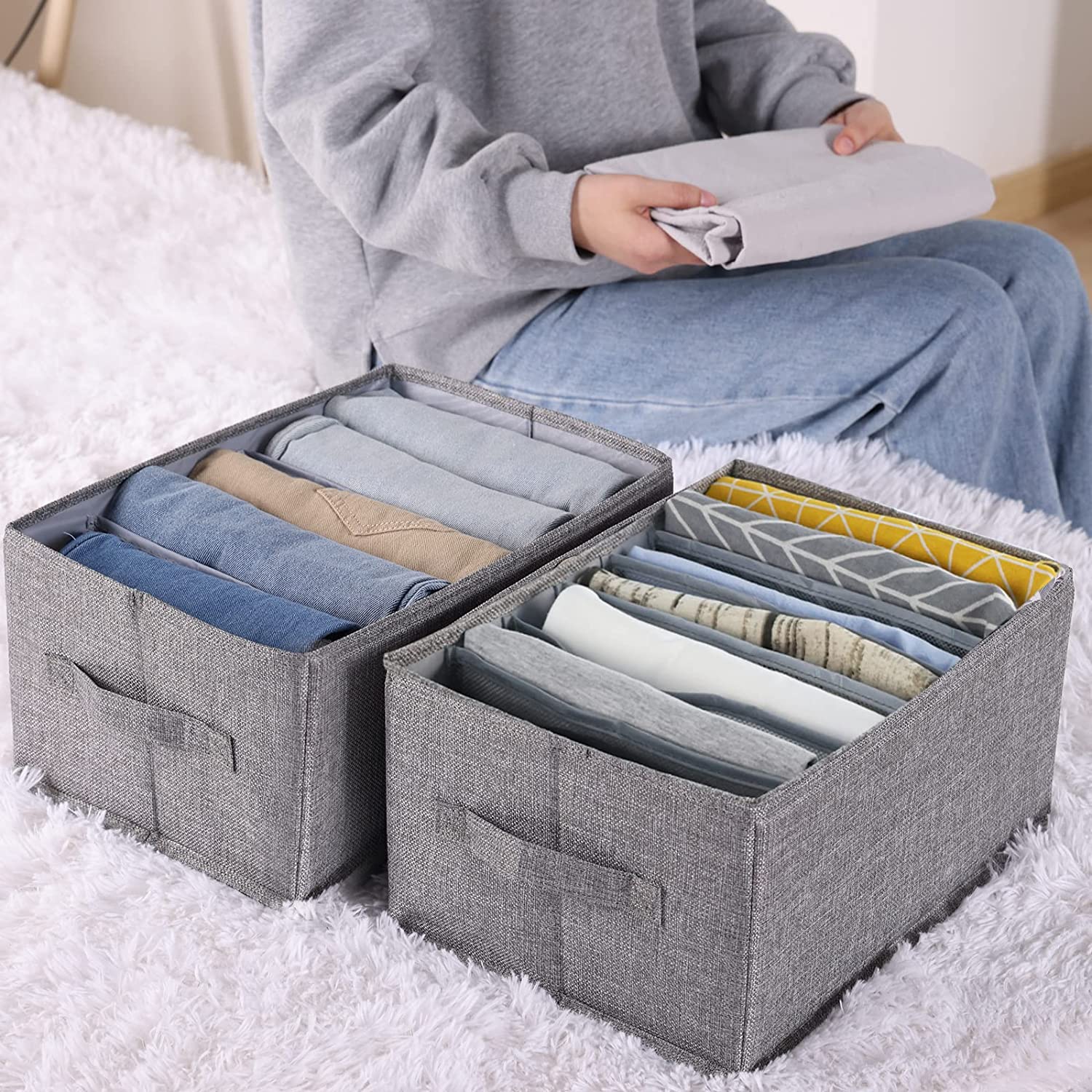 Blushbees 4Pcs Wardrobe Closet Organizers with Support Board, for Shirts, Pants, Sweaters