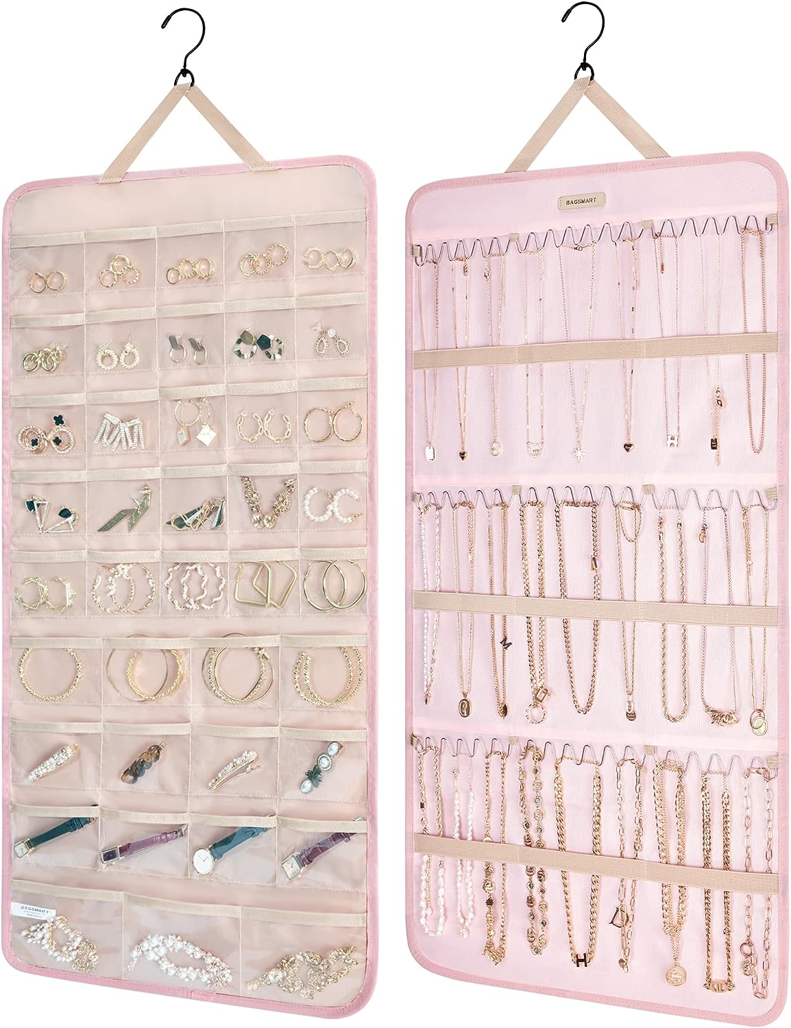 Blushbees® Double-Sided Hanging Jewelry Organizer in Black