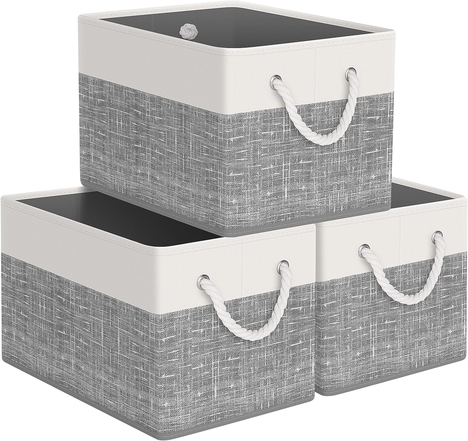 Blushbees® Collapsible Storage Baskets - White & Black, Pack of 3