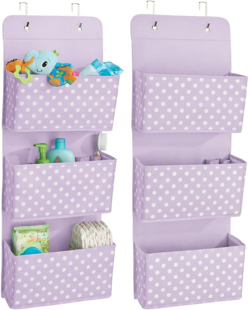 Blushbees® MDesign Baby Nursery Hanging Organizers - 3 Pocket, 2 Pack (Blue/White)