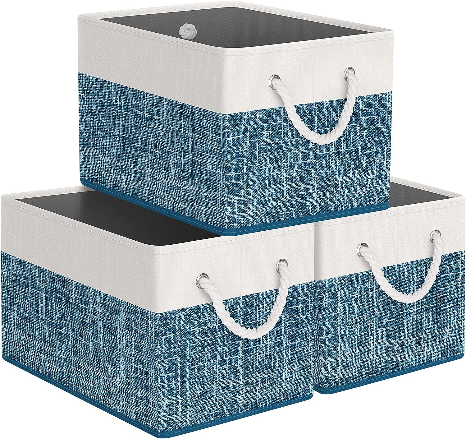 Blushbees® Collapsible Storage Baskets - White & Black, Pack of 3