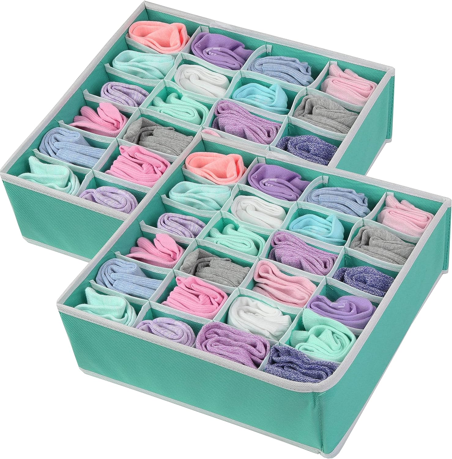 Blushbees® 24 Cell Drawer Divider, 2-Pack Closet Socks Organizer