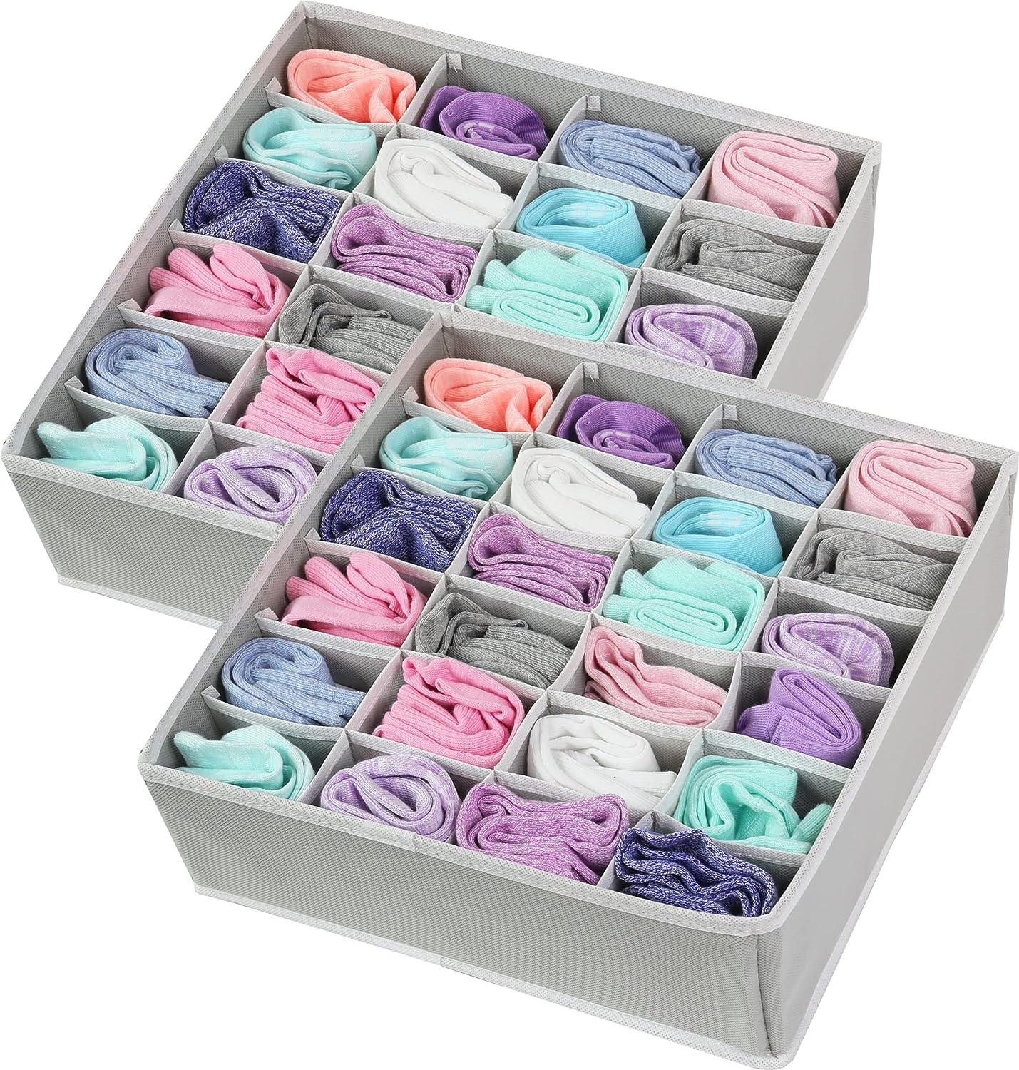 Blushbees® 24 Cell Drawer Divider, 2-Pack Closet Socks Organizer