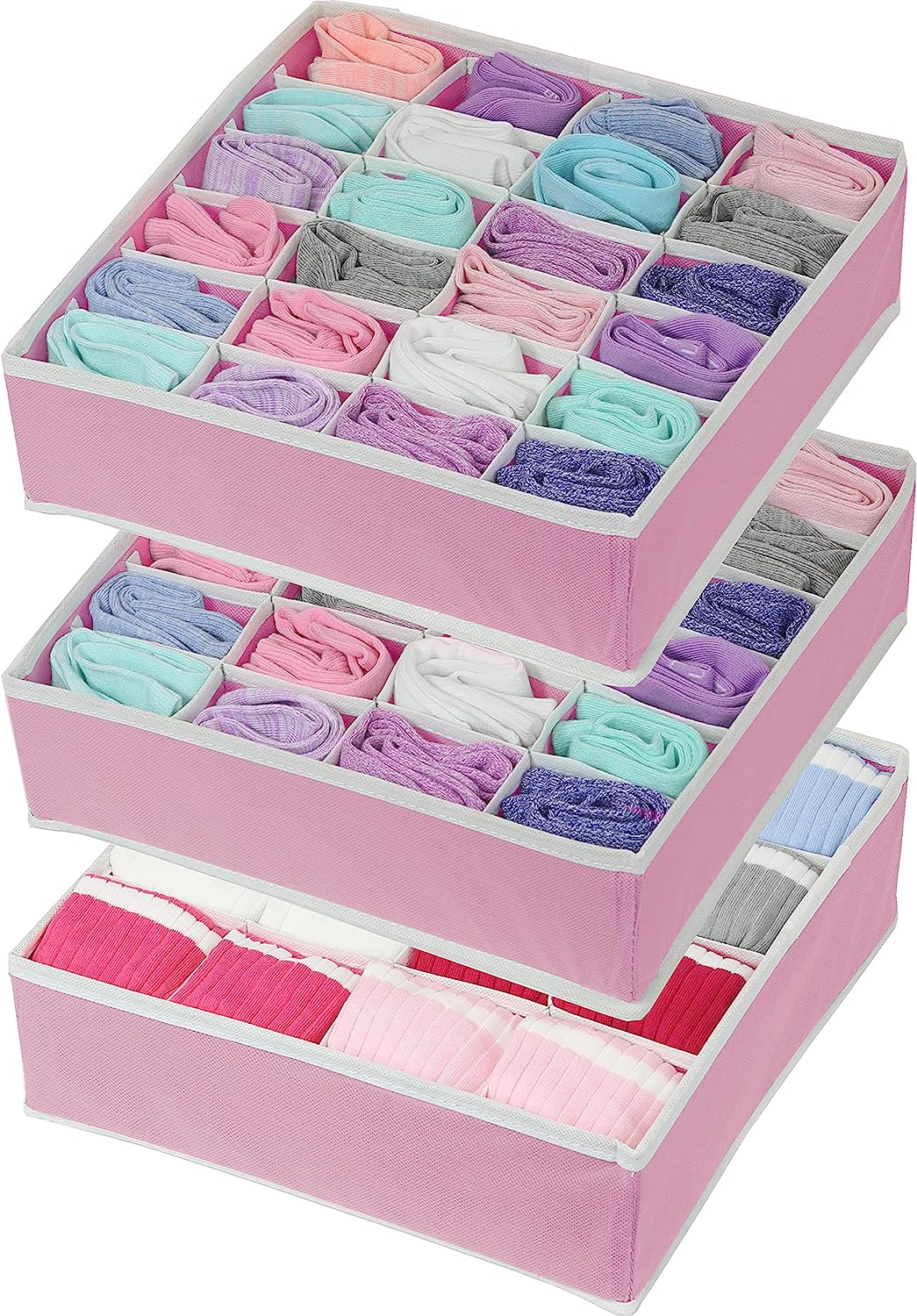 Blushbees® 24 Cell Drawer Divider, 2-Pack Closet Socks Organizer