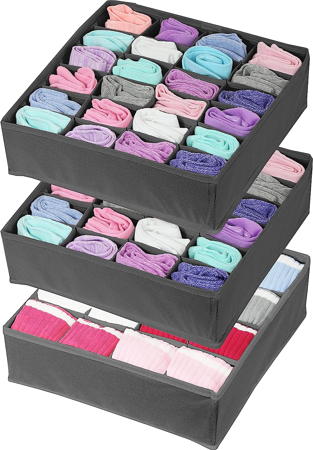 Blushbees® 24 Cell Drawer Divider, 2-Pack Closet Socks Organizer