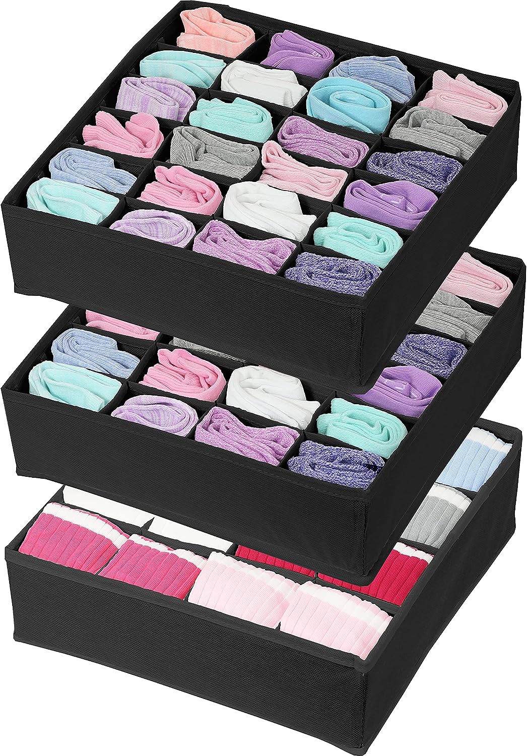 Blushbees® 24 Cell Drawer Divider, 2-Pack Closet Socks Organizer