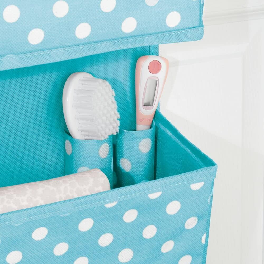 Blushbees® MDesign Baby Nursery Hanging Organizers - 3 Pocket, 2 Pack (Blue/White)