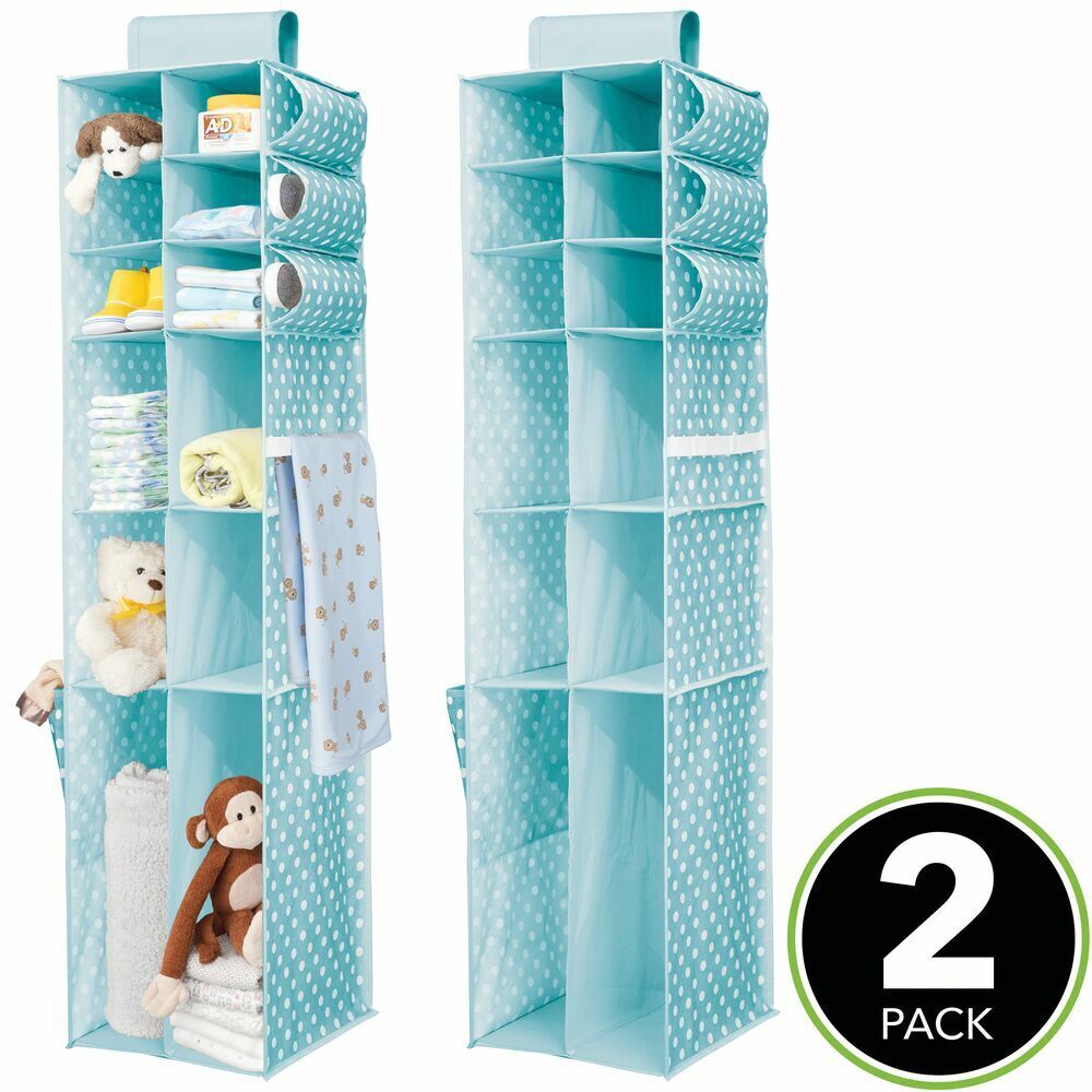 BlushBees® Kids Fabric Over Closet Rod Hanging Organizer, with 12 Shelves (Pack of 2)