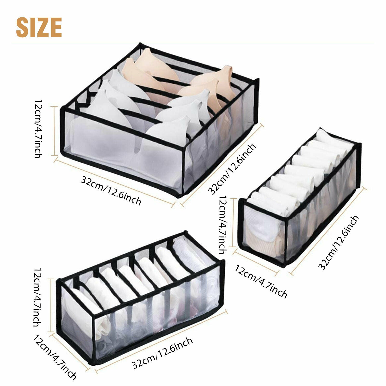 Underwear Panties Socks Sorting Storage Bag Organizer, Foldable